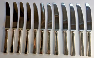 Antique HACKER Silverplate 12 Dinner Knives Finest Silver Plate Cutlery Art Deco - Picture 1 of 14