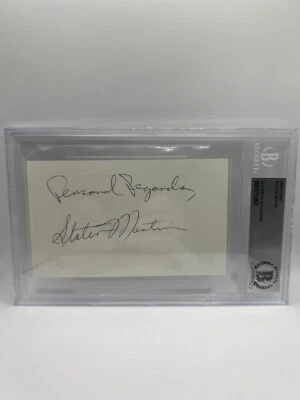 Slater Martin Signed Index Card Beckett Auto - Image 1 of 2