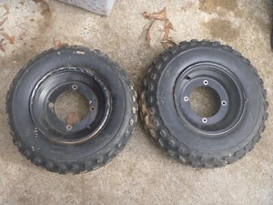 OEM 88-02 Yamaha YFS200 Blaster (1994) Front Wheels Rims with Chengshin Tires - Picture 1 of 2