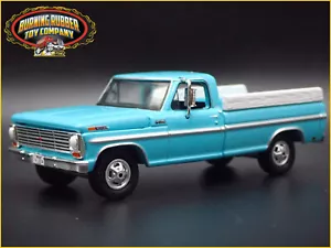 1969 69 FORD F250 PICKUP TRUCK AHK BLAU MASSSTAB 1:64 DIORAMA DIECAST MODELLAUTO - Bild 1 von 8