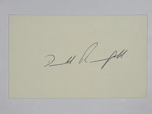 Tarjeta índice 3x5 firmada por Donald Rumsfeld ex secretario de Defensa de los Estados Unidos - Imagen 1 de 1