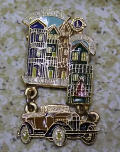 VTG LIONS CLUB MICHIGAN DIST. 11-A1 NEW ORLEANS BOURBON ST. TRADER PIN 1970'S - Picture 1 of 4