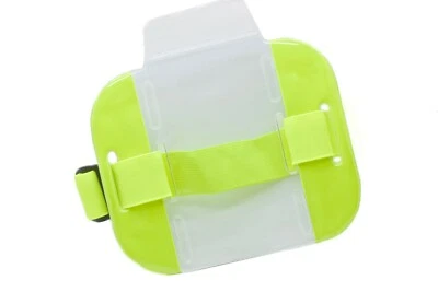 Lot 50 Reflective Yellow Arm Band Photo ID Badge Holder Vertical w/ Elastic Band - Image 1 of 4