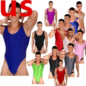 Body uomo smanicato taglio alto perizoma canotta body allenamento fitness bikini - Foto 1 di 93