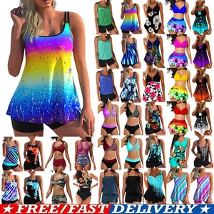 Women Bikini Tankini Set with Boyshorts Swimsuit Swimwear Swimdress Beachwear⊹ - Picture 1 of 22