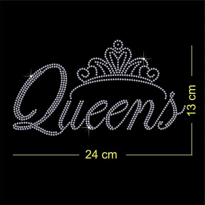 'Queens with tiara' Rhinestone Diamante Transfer Hotfix Iron on motif Appliqué - Image 1 of 4