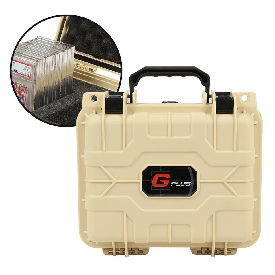 50ct Beige Graded Card Storage Box Travel Waterproof Case Slab Holder&Protector - Image 1 of 1