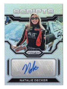 AUTOGRAPHED Natalie Decker 2023 Panini Prizm Racing SCRIPTS Silver Prizm Insert - Picture 1 of 2