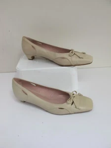 Size 5.5 VAN DAL Beige Leather Court Shoes- Low Heel- Slip On - VGC - Picture 1 of 6