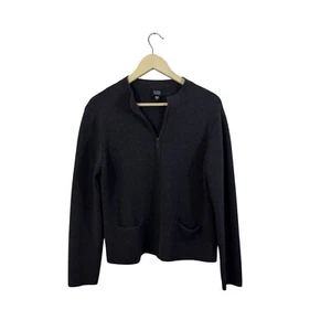 Eileen Fisher Large Sweater Cardigan Wool Long Sleeve Unique Color Zip Womens - Picture 1 of 12