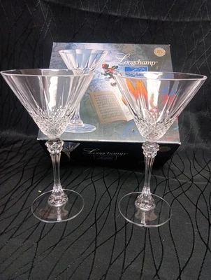 J.G. DURAND, CRISTAL D'ARQUES 2 Cristal d'Arques LONGCHAMP 24% Lead Crystal 25th Anniversary Martini B