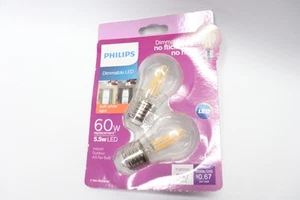 (2-Pk) Philips LED Dimmable A15 Light Bulb 60-Watt Soft White Clear 477778 - Picture 1 of 4