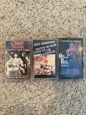 Lot of 3 Ozzy Osbourne Cassette Tapes – No Rest, Just Say Ozzy, Randy Rhoads - Image 1 of 2