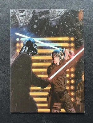 2010 TOPPS STAR WARS GALAXY SERIES 5 ETCHED FOIL LUKE SKYWALKER DARTH VADER # 5 - Image 1 of 4