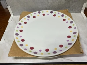 Simple Addition Polka Dots Pampered Chef - Dots Dinner Plate Set of (2) w/box - Picture 1 of 2