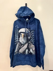 The Mountain Hoodie Mens XL Tie Dye EAGLE AMERICA Graphic Print Cotton Blend - Picture 1 of 3