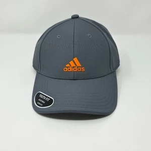 Adidas Decision Youth Cap Gray/Orange Logo Boys Hat Adjustable Strap Back OSFM - Picture 1 of 7