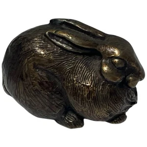 Estatuilla de bronce vintage pequeña miniatura Joseph Addotta conejito conejo firmada 1-3/4 - Imagen 1 de 9