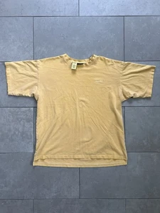 Vintage 90s Gramicci Hilo Textured Yellow Made In USA Oversized Tee Shirt Sz L - Picture 1 of 13