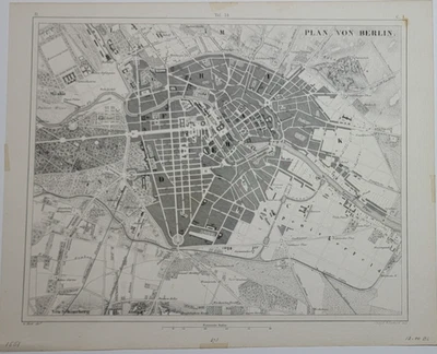 1851 antique J. G. Heck city map of Berlin (Plan von Berlin) Germany Taf. 38 - Image 1 of 4