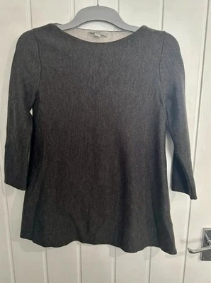 Cos Grey Wool Blend Tunic Top 3/4 Sleeve Size UK XS Long Jumper Super Soft - Image 1 of 4