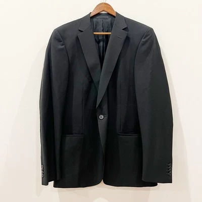 Blazer Zegna Para Hombres 52R 42R Negro Lana Mohair Sencillo Pecho Abrigo Deportivo Caída 8 Foto 1 de 4