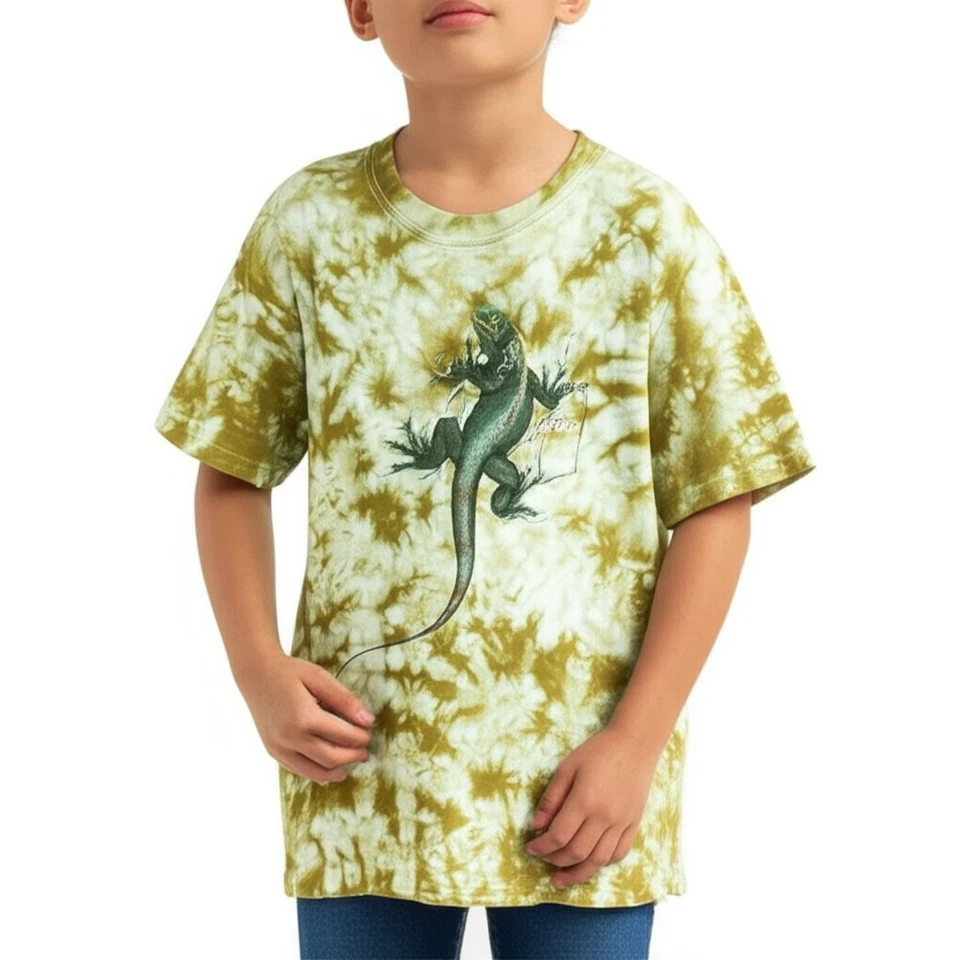 Camiseta Tropic Joe's Talla 10 Verde Tie Dye Iguana Gráfico 3D Informal Playa Tropical Foto 1 de 4