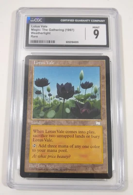 MTG Lotus Vale CGC 9 MINT Weatherlight Reserved List 1997 NM - Image 1 of 4