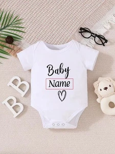 Traje Mameluco Bebé Diseño Personalizado Recién Nacido Conjunto Regalos Cumpleaños Blanco - Imagen 1 de 56