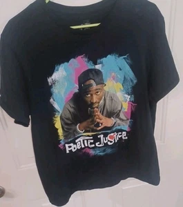 Tupac Shakur Poetic Justice T Shirt Black Size Large. - Bild 1 von 4