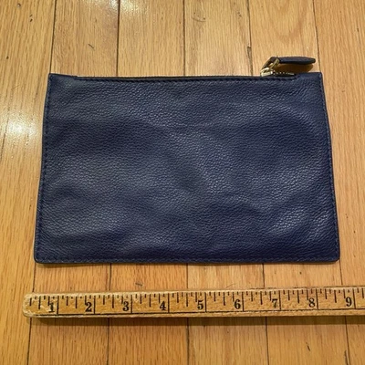 Bolso de mano delgado de cuero azul Oryany Foto 1 de 3