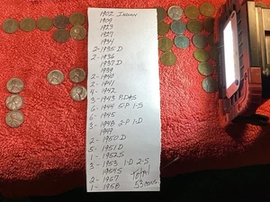 53 PRE 1959 PENNIES SEE LIST IN PICTURES - Picture 1 of 10