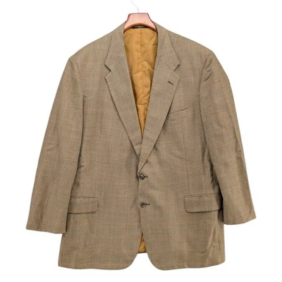 Blazer H Freeman & Sons Pata de Gallo Para Hombres Marrón Tostado 2 Botones Abrigo Deportivo Talla 44R Foto 1 de 4
