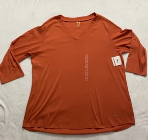 Woman's Anne Klein Shirt Women’s Sz 3X Burnt Orange Rust Blouse Autumn Fall - Picture 1 of 8