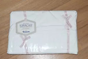 Vintage New Wamsutta Supercale Full White Flat Sheet NOS Scalloped Edges - Picture 1 of 4