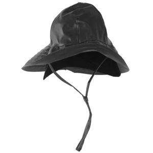 Mil-Tec Southwestern Rain Hat Waterproof Neck Protection Outdoor Storm Cap Black - Picture 1 of 6