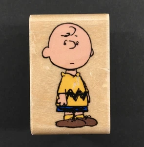 Peanuts Charlie Brown Rubber Stampede Wood Mounted Rubber Stamp USED - Picture 1 of 6