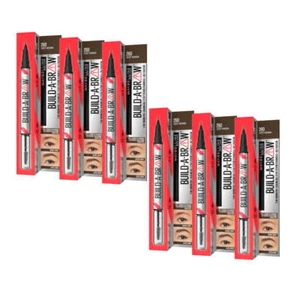 6x Maybelline Build A Brow 2 in 1 Pen Sealing Gel Eyebrow 260 Deep Brown - Picture 1 of 7