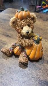 Herbstmotiv Teddybär Keramik Deko Kürbis Herbst - Bild 1 von 7