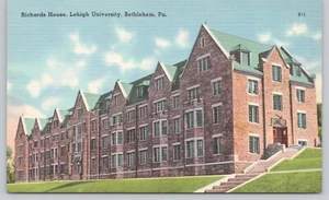 Postal de lino Richards House Lehigh University Bethlehem Pennsylvania - Imagen 1 de 2