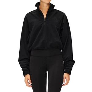 Pullover Alo Yoga Recortado 1/4 Cremallera Alumni Negro S - Imagen 1 de 12