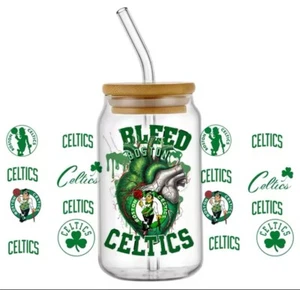 NEW BOSTON CELTICS UV DTF Transfer Stickers Cup Wrap DIY Glasses Bottles - Picture 1 of 5
