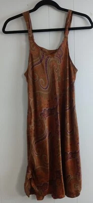 Vestido sin mangas camisón vintage Robert Stock 100 % seda M lencería cachemira tostada oxidada Foto 1 de 4