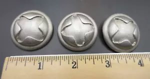 Lote Redondo 1.5" ESTILO MILITAR Tono Plata Metal (3) Botón Geométrico Vintage - Imagen 1 de 8