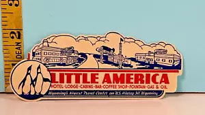 Vtg Little America Hotels, motels, coffee shop, fountain Travel Center Sticker. - Picture 1 of 1
