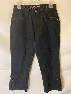 ETHYL WOMENS SIZE 4 PETITE BLACK PANTS CAPRI CROPPED 4P - Image 1 of 2
