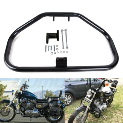 Barra de choque protectora de motor negra viva para Harley Sportster XL 883 1200 personalizada 84-03 Foto 1 de 4