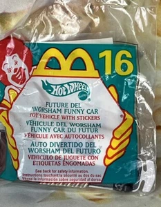 Hot Wheels Future Del Worsham Funny Car #16 w/ Stickers 1999 McDonald's Toy NEW - Picture 1 of 5