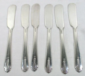 6 Wm Rogers Mfg Co Original Rogers Silverplate Flatware Butter Spreaders - Picture 1 of 4