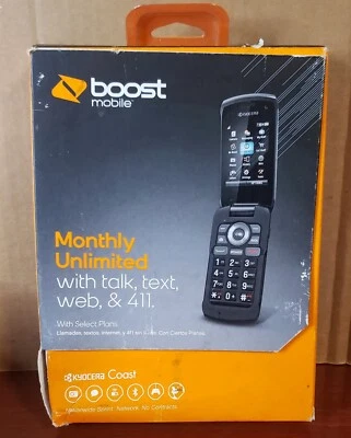 Boost Mobile Kyocera Coast KYS2151ABB Black Flip Cellular Phone (PLEASE READ) - Image 1 of 4